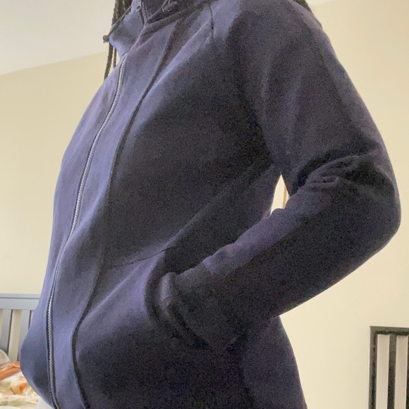 Dark Blue Zip-Up w/ thumb holes - Picture 4 of 4